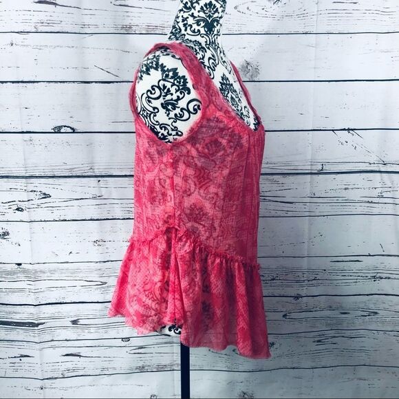 Rachel Roy Sheer Patterned Flowy Sleeveless Top XS - Picture 4 of 8